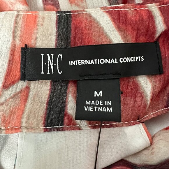 INC International Concepts Womens Printed Halter Maxi Dress Blue Salmon size M - Picture 13 of 16